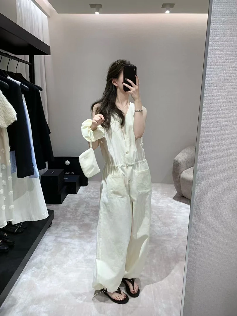 WHMT（8588#库）无袖慵懒气质通勤背带裤（裙长118）