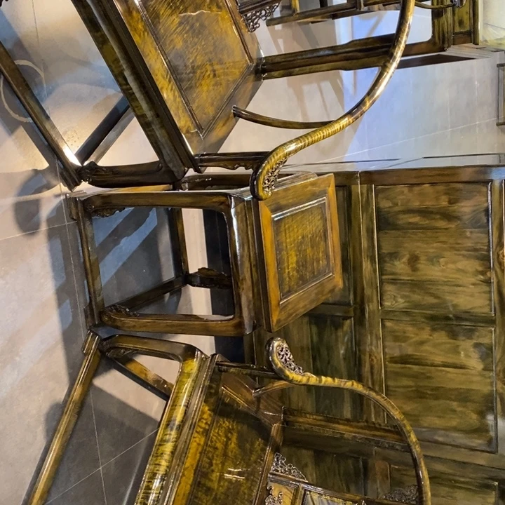 楠木皇宫椅三件套独板