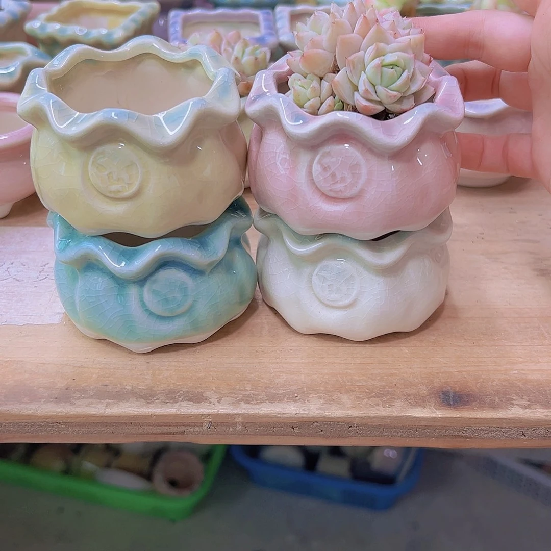 陶瓷花盆当场满12包邮