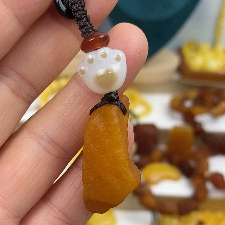 未镶嵌蜜蜡裸石钥匙扣