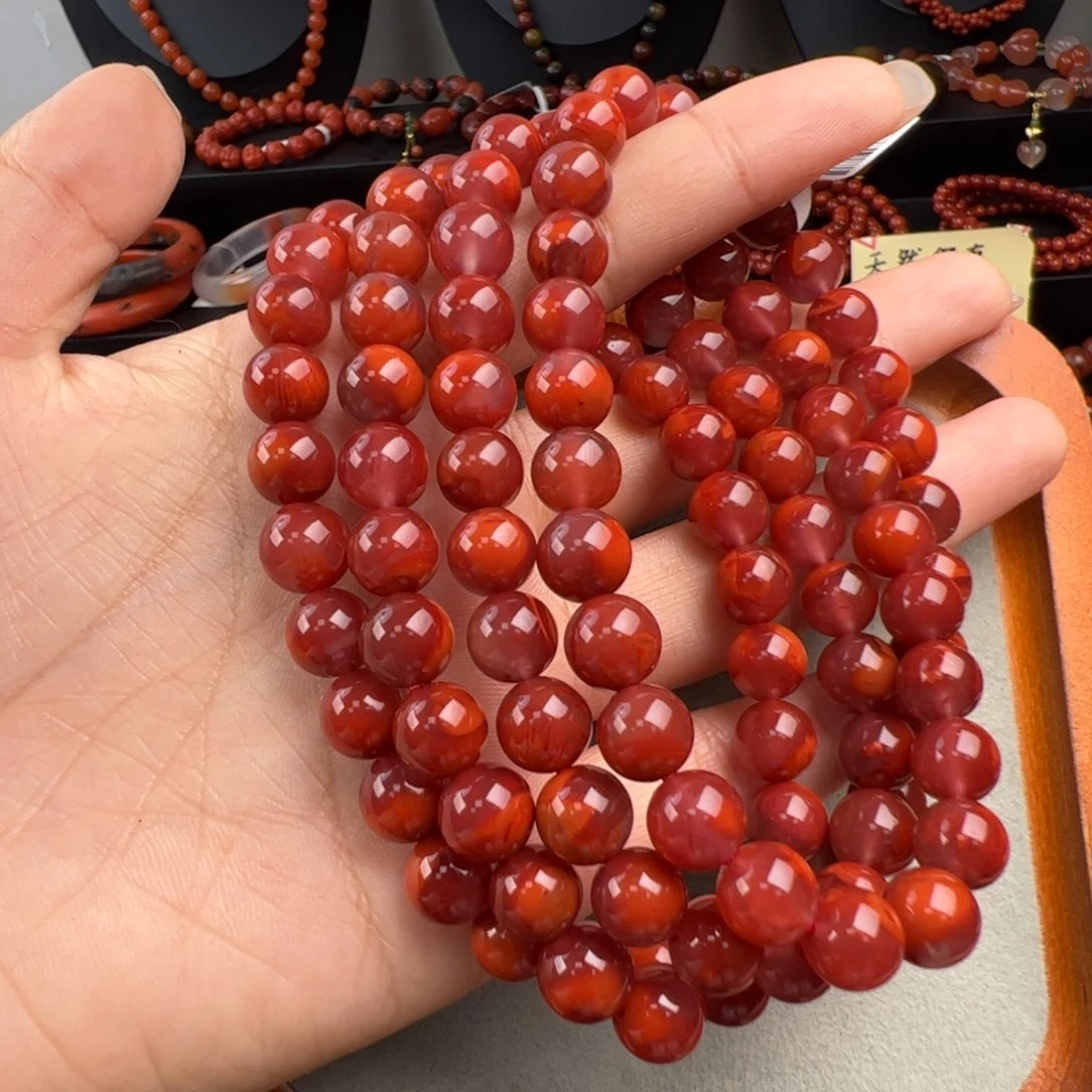 南红玛瑙未镶嵌（牛血俏色火焰长链8+）