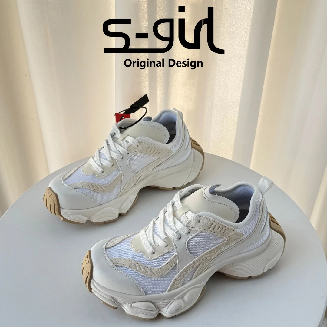 SGIRL TWTW厚底老爹鞋女2025春季新款拼色透气增高百搭休闲运动鞋