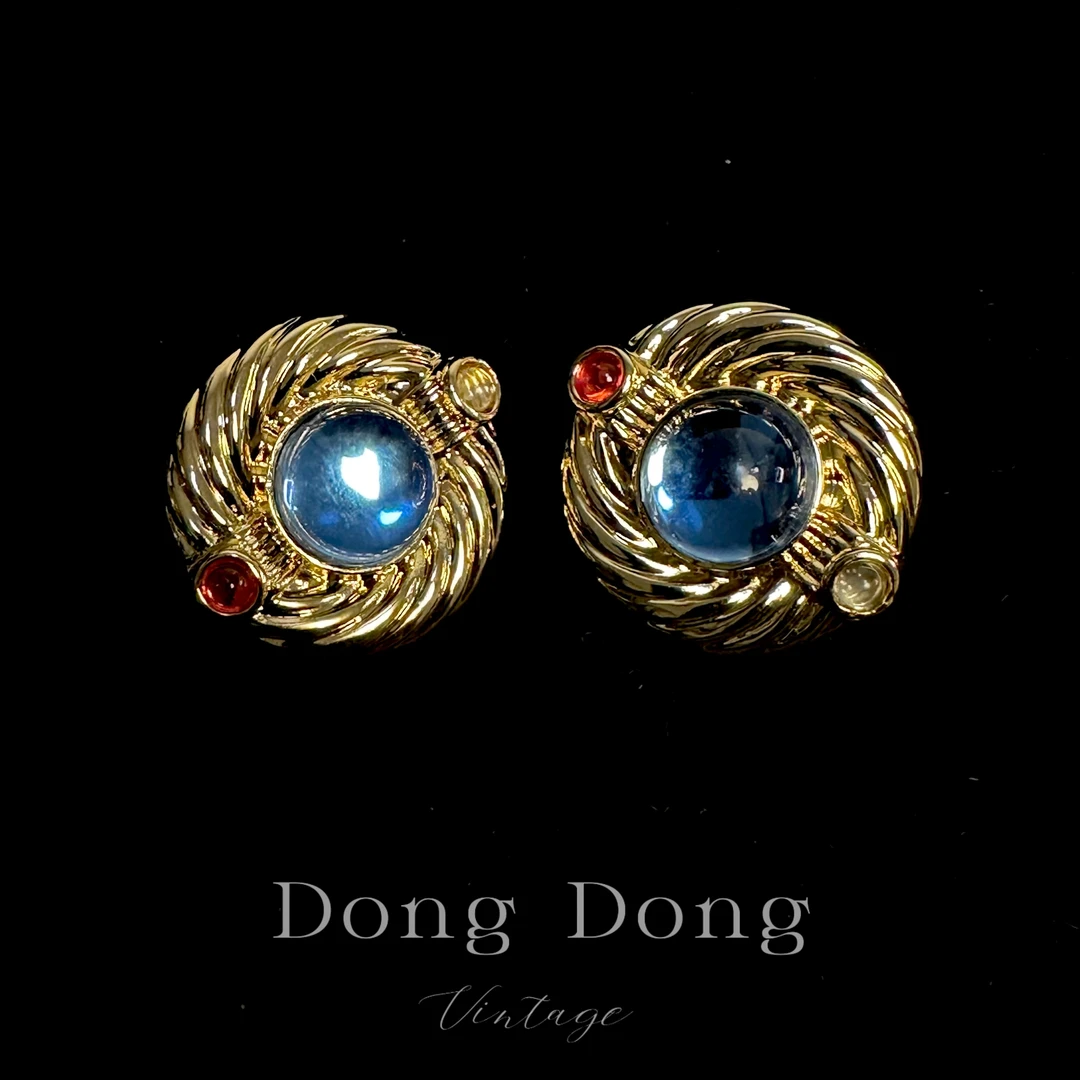 铜合金耳饰 铜合金中古重工耳饰【7256】中古收藏