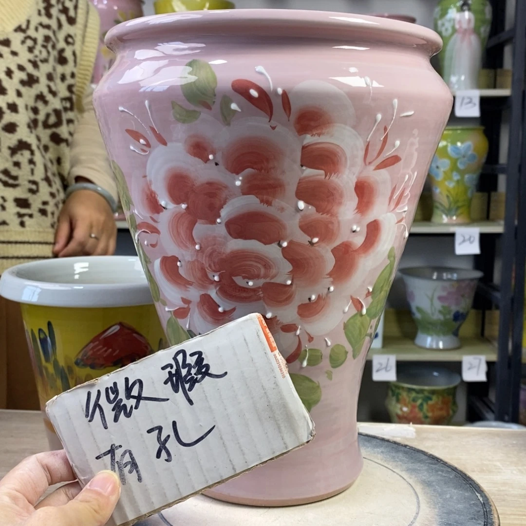 景德镇手工手绘陶瓷花盆
