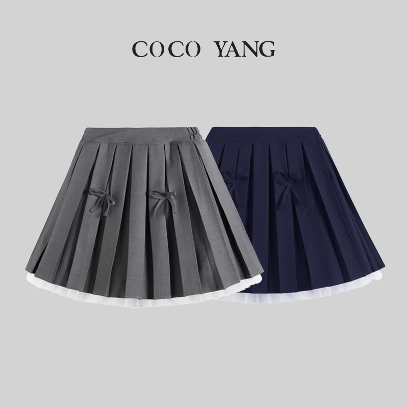 2025春季女大童半身裙时尚百搭百褶裙-YHW362