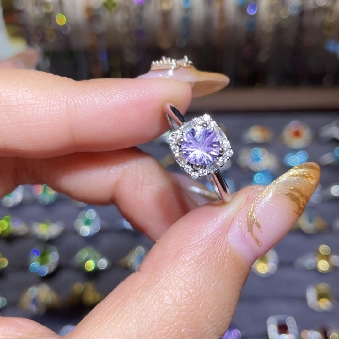 紫晶戒指银S925镶嵌4456667