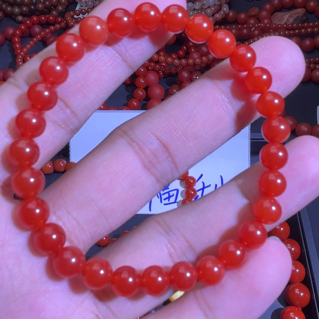 手链未镶嵌南红玛瑙6.5冰红