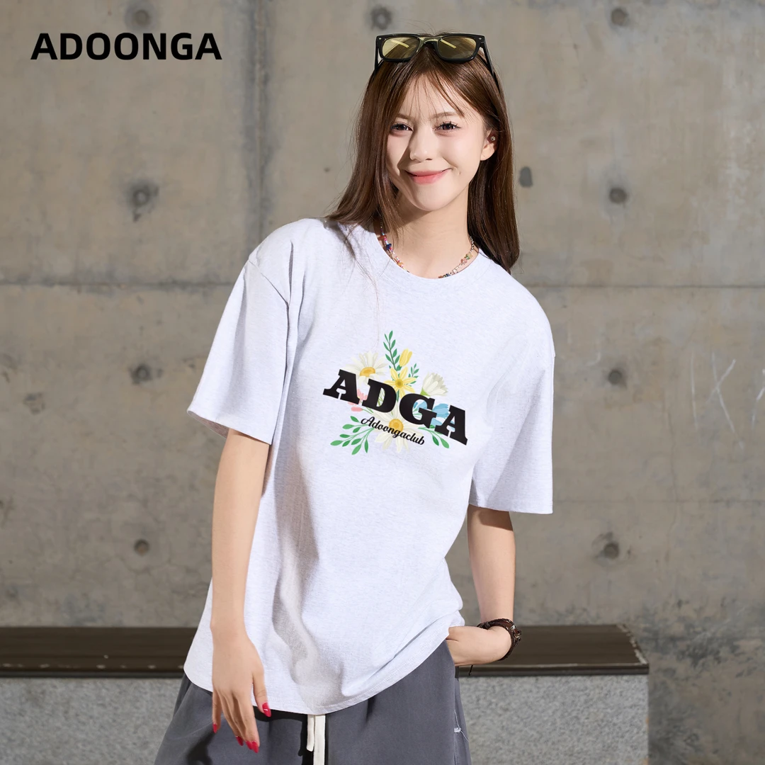 ADOONGA樊花漾彩奢侈品男女同款t恤时尚休闲气场强大高级感短袖