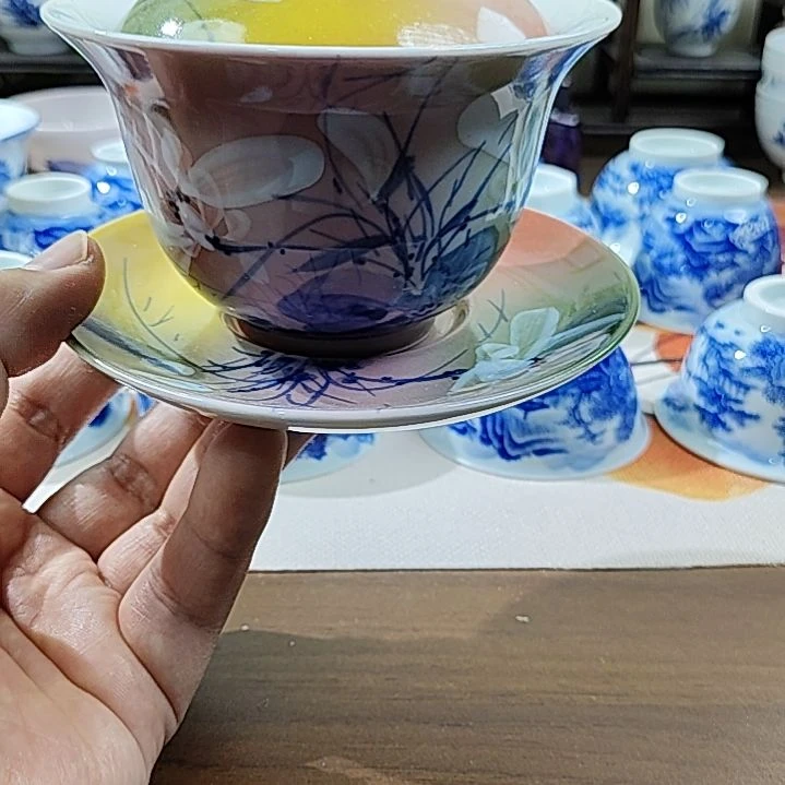 景德镇手工手绘1380度高温陶瓷杯子