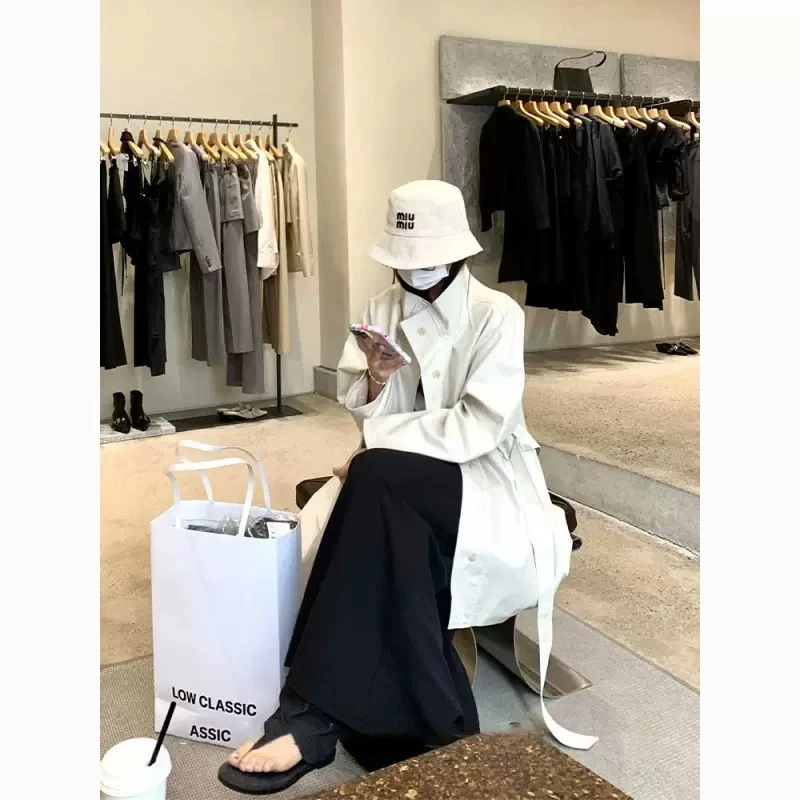 2025春季短款风衣外套立领腰带