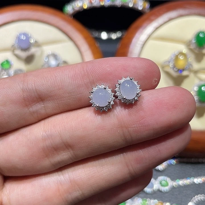 翡翠未镶嵌耳饰耳钉