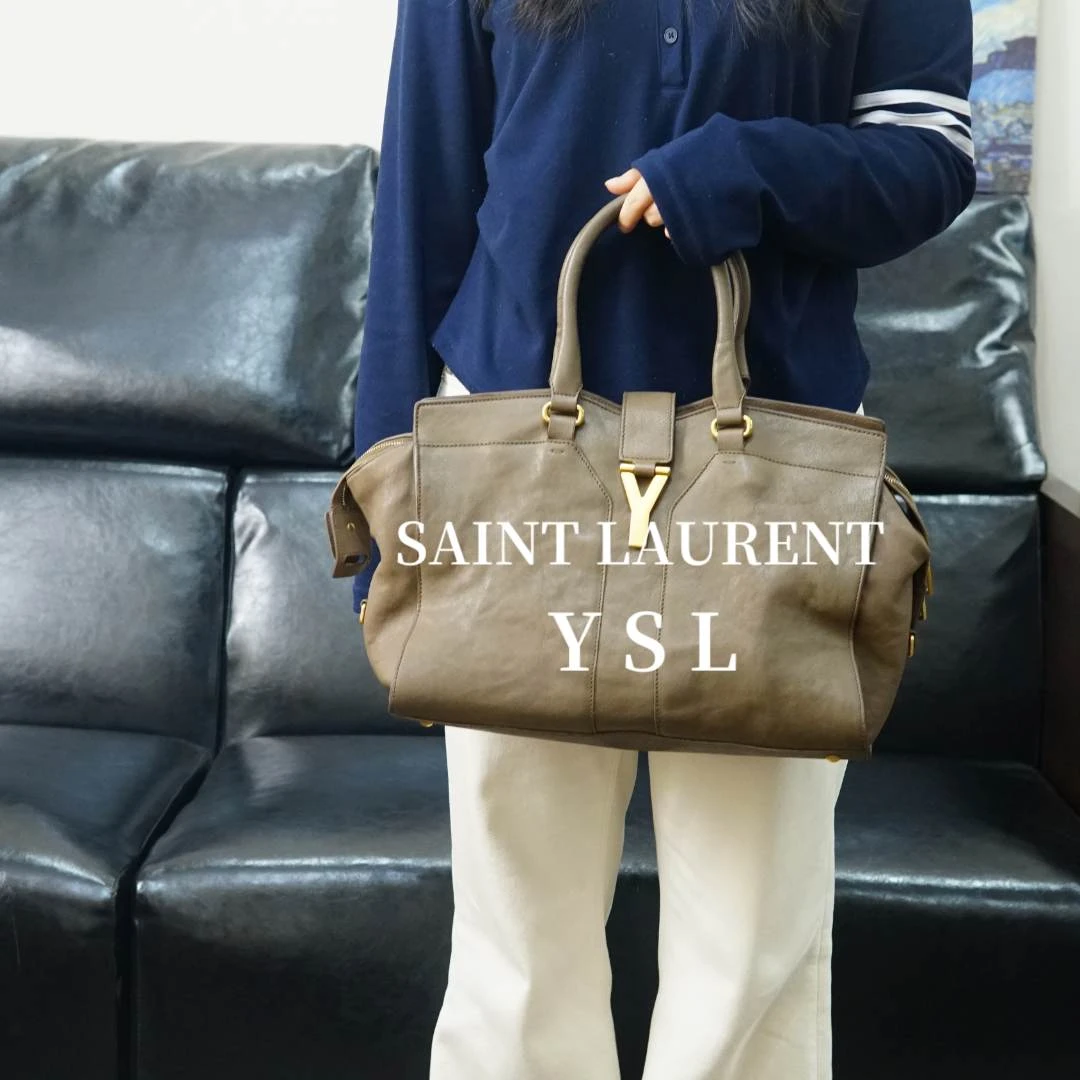 95新 YSL/圣罗兰 灰色斜挎包/HD12623008/3008