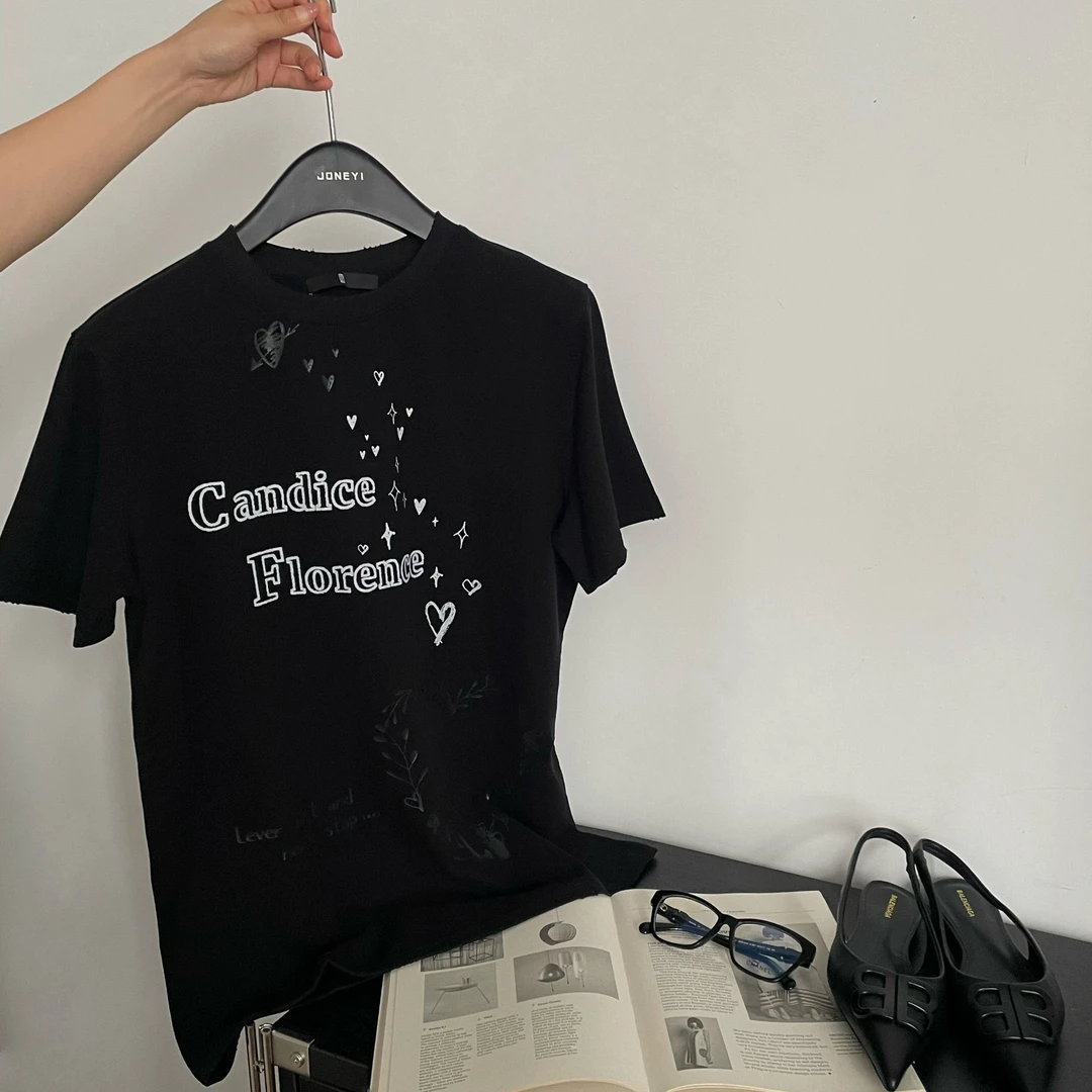 E轮E7【心动Circle】审美很对口！IG博主氛围cozy美式印花T恤