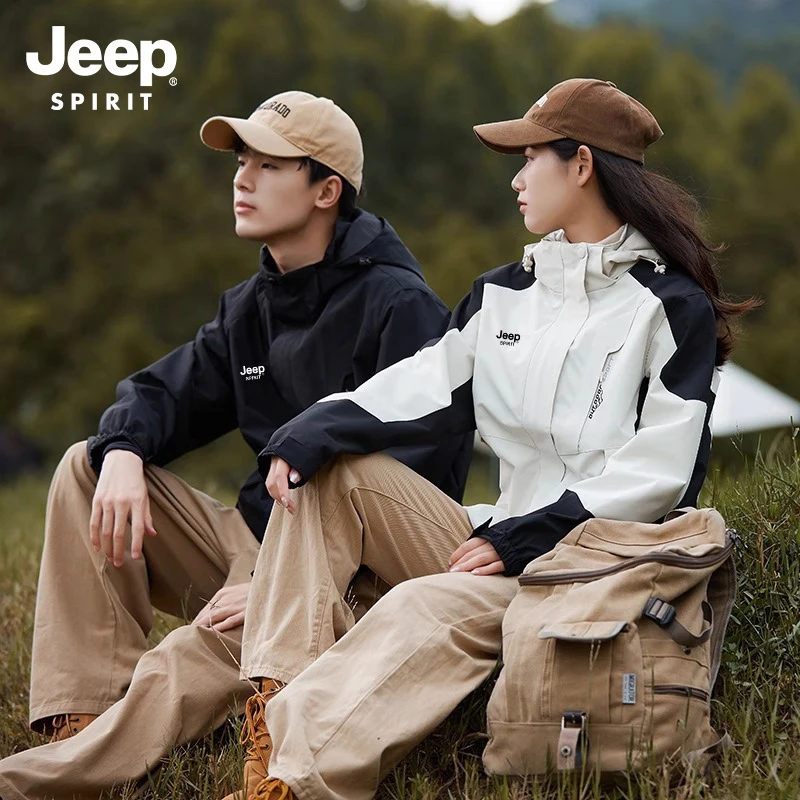 JEEP SPIRIT吉普冲锋衣三合一抓绒内胆男女登山旅游外套男