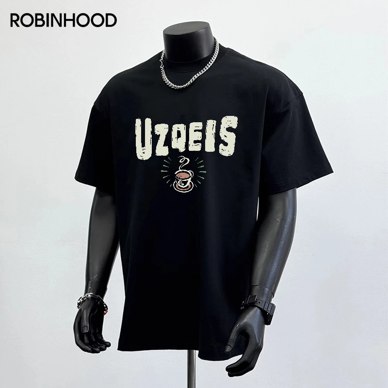 罗宾汉重磅纯棉短袖男t恤轻奢痞帅男装高级感网红洋气炸街夏季