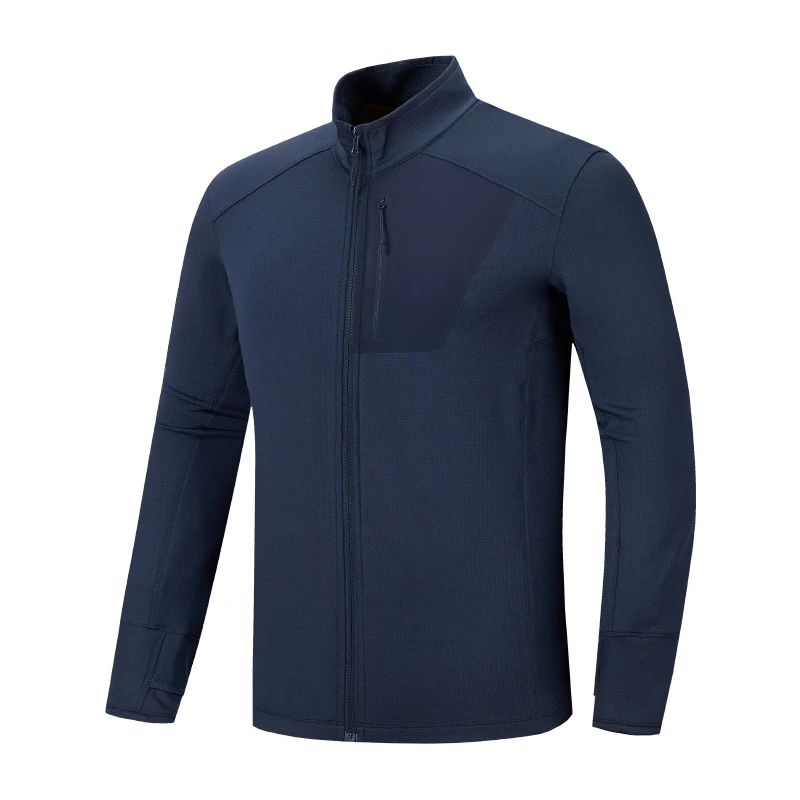 秋冬新款运动户外打底琥珀流光透气男子立领开衫外套/23-SS5117