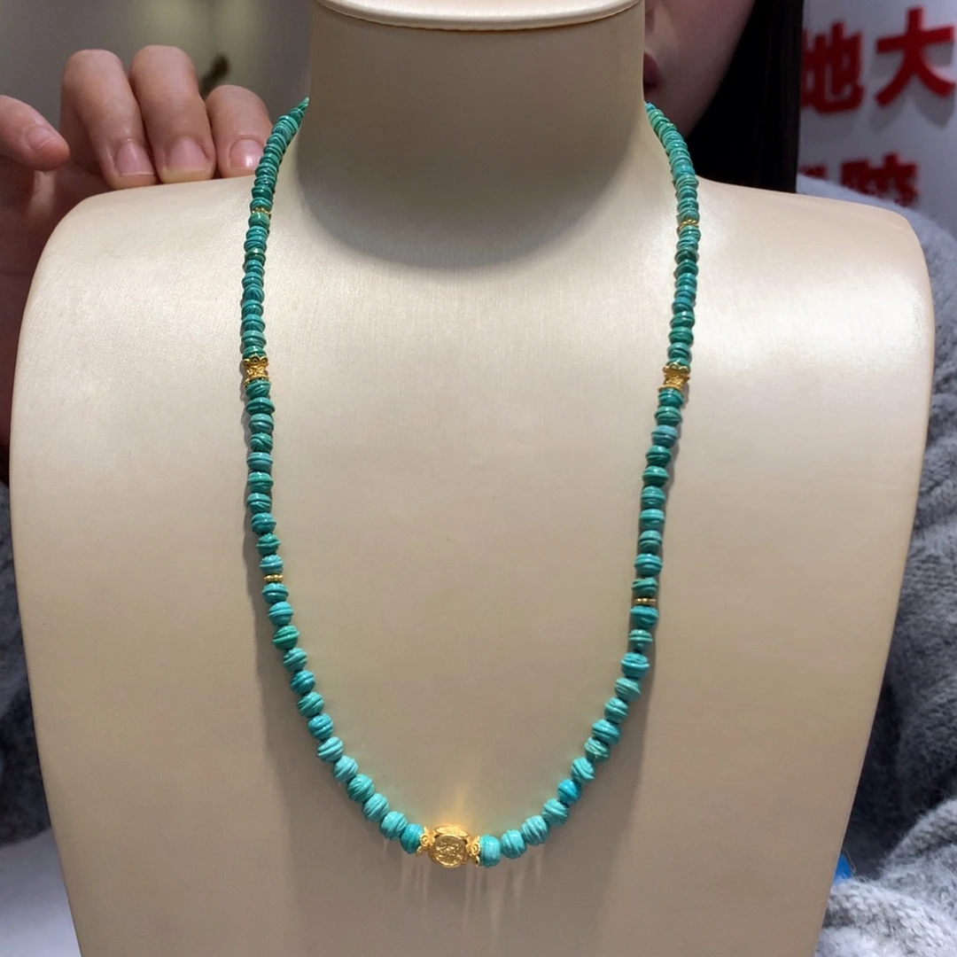 绿松石锁骨链银S925镶嵌