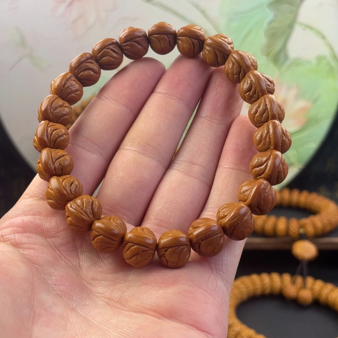 桃核手串12玉龙脊手串