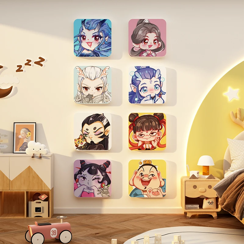 哪吒咤2儿童区房间布置装饰墙面床头背景贴纸挂画改造小物件海报