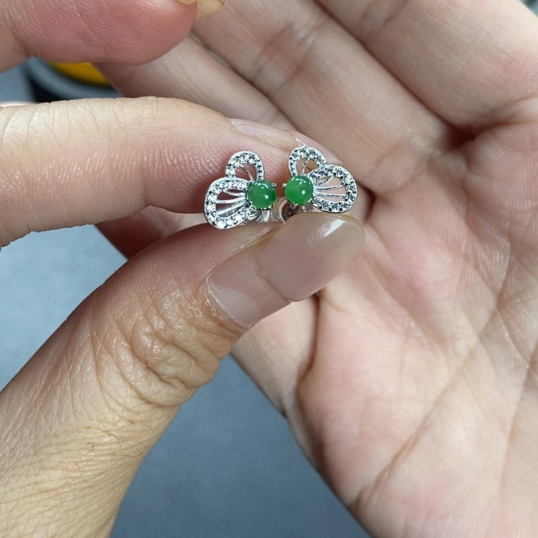 翡翠未镶嵌耳饰天然翡翠福利