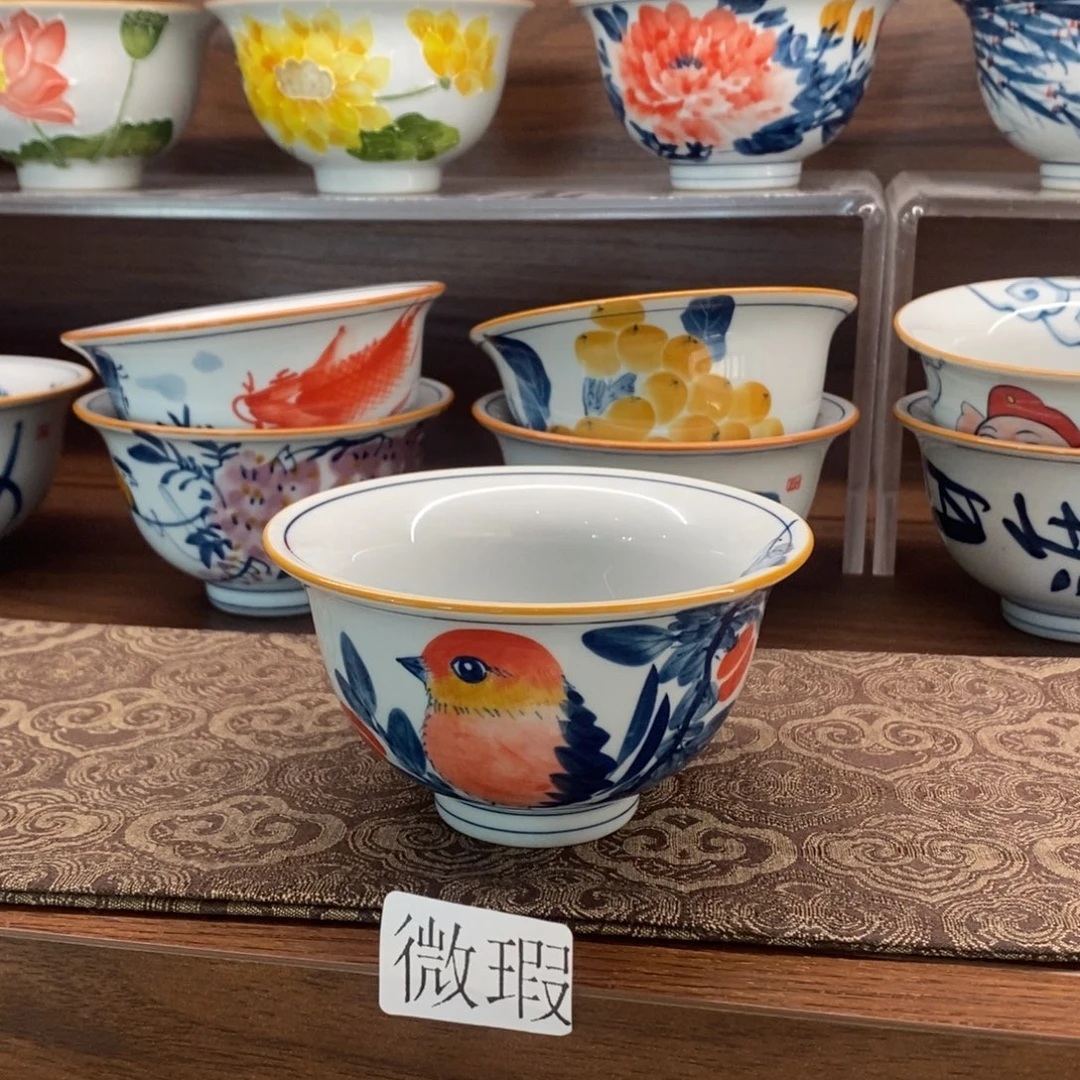 釉下彩老陶泥手工绘制