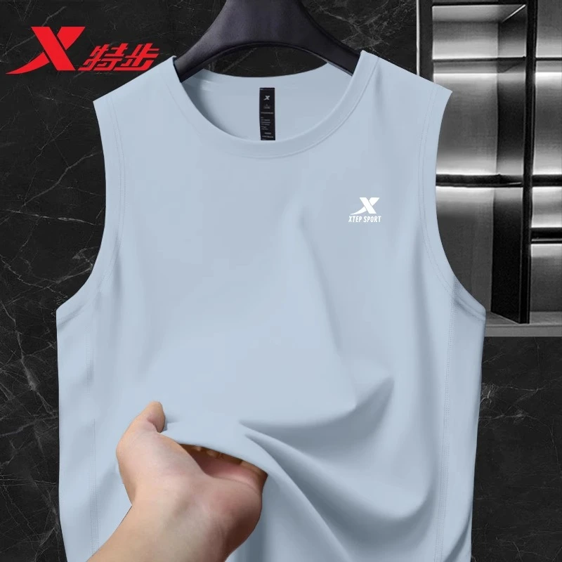 特步背心男士速干凉感篮球服跑步训练服宽松透气无袖运动T恤坎肩