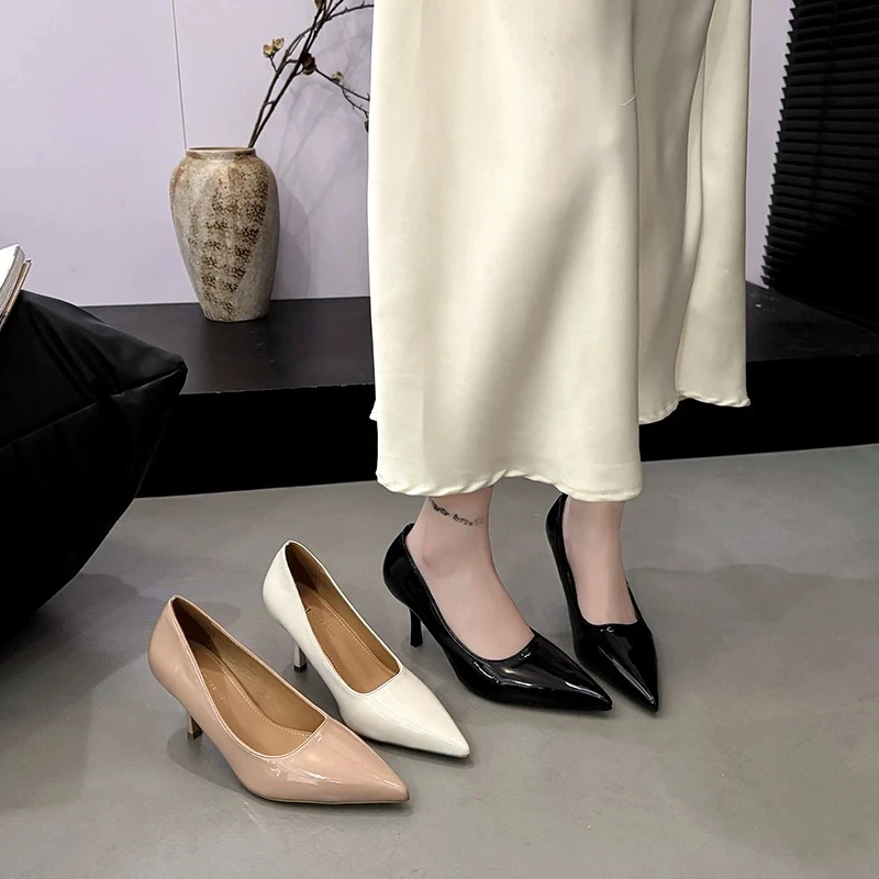 2025夏季新款显气质裸色通勤高跟鞋206-23