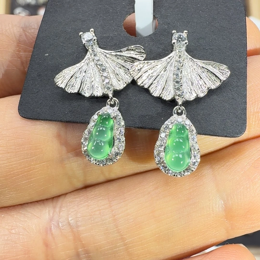 翡翠银S925镶嵌戒指天然缅甸翡翠A货