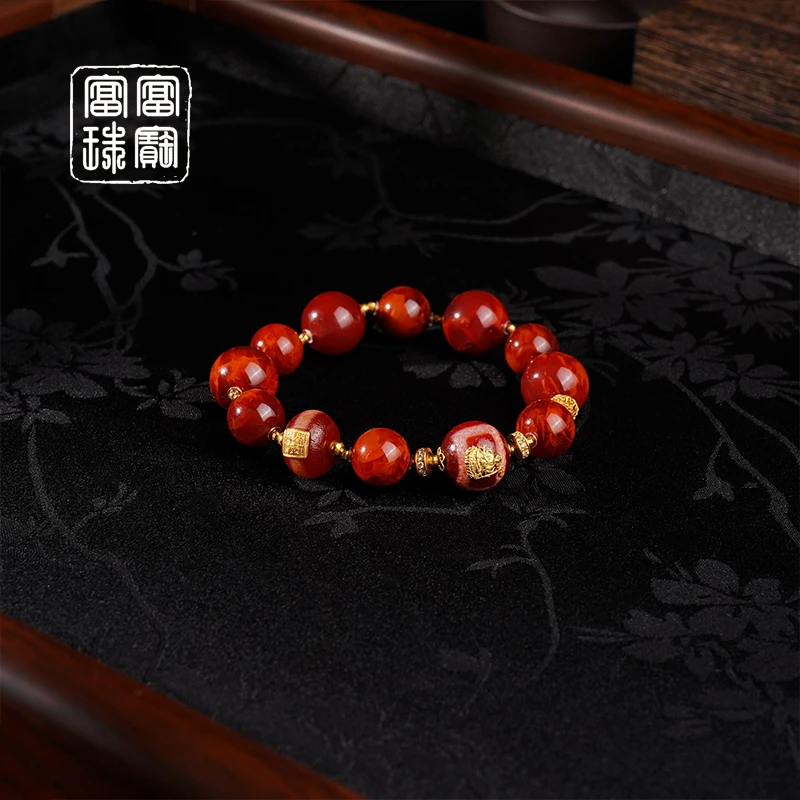 【双熹】富富珠宝 南红18k金手串（天然珠宝多样性发）