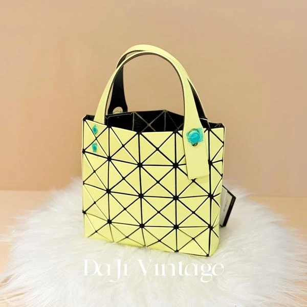 大吉中古/三宅一生柠檬黄mini四格小方盒手提包