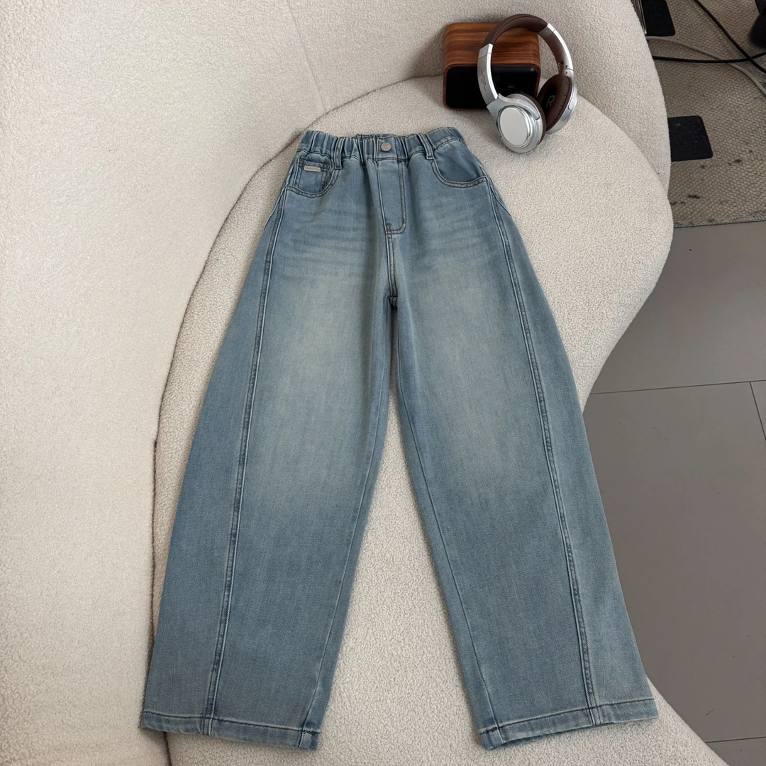 【2025春款新品】青少年时尚韩版时尚复古休闲牛仔裤春秋水洗HWC012