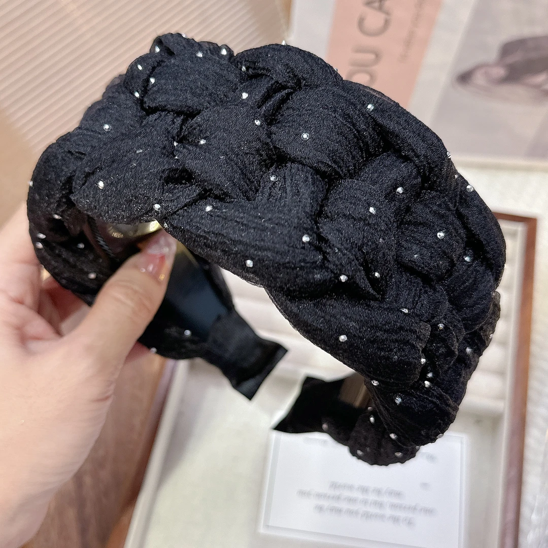 带齿韩版少女风高端少女风加宽高颅顶发箍盖白头发头箍气质编织