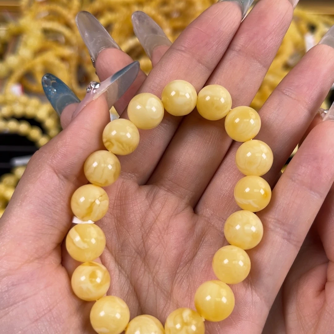 裸石琥珀未镶嵌白花蜜妖花11+