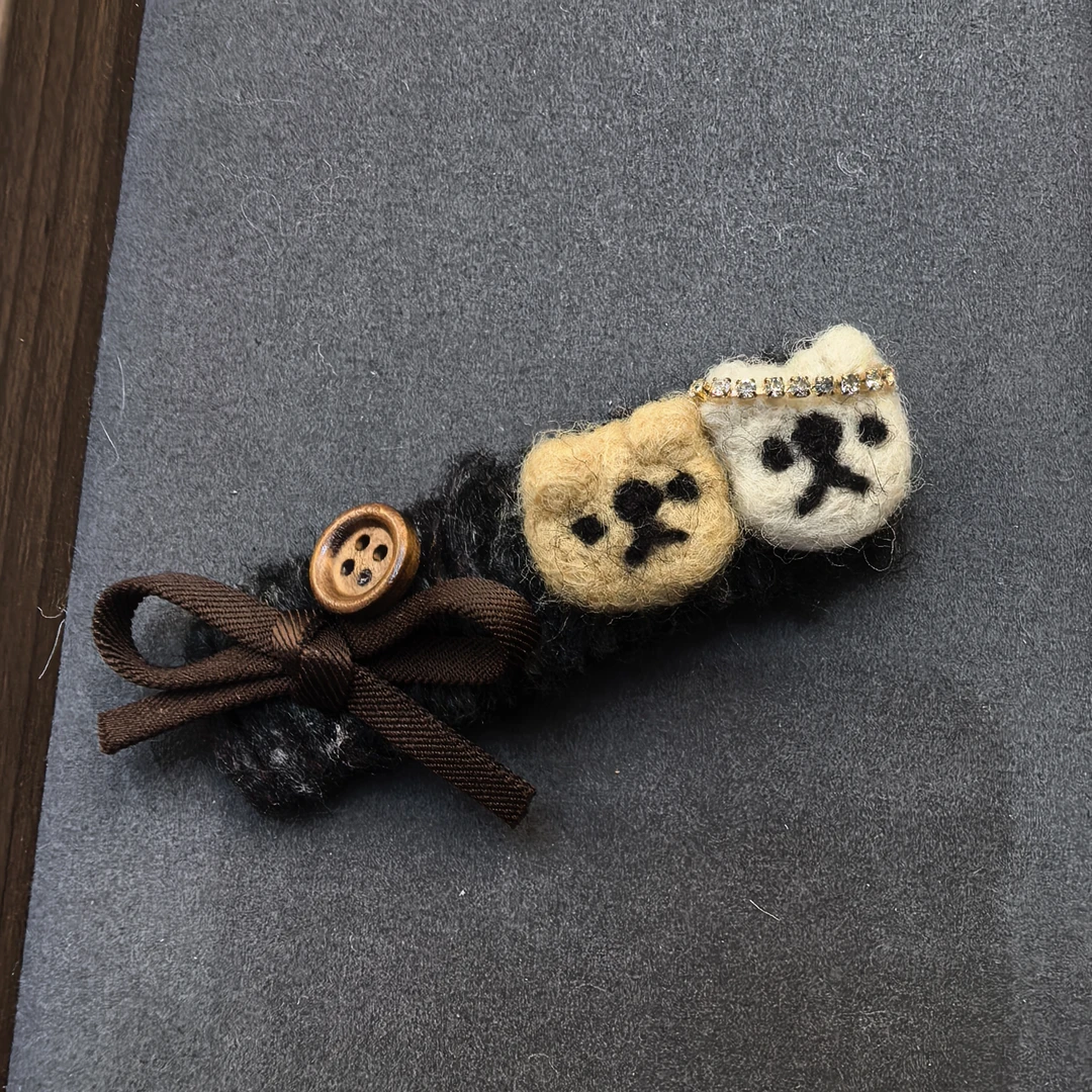 F722咖色蝴蝶结小熊闪闪掰掰夹