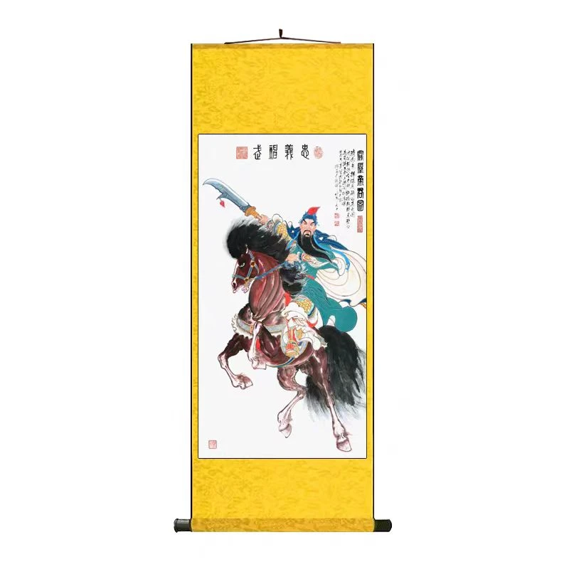 五虎上将挂画关羽张飞黄忠马超赵云玄关大堂装饰画人物卷轴挂璧画
