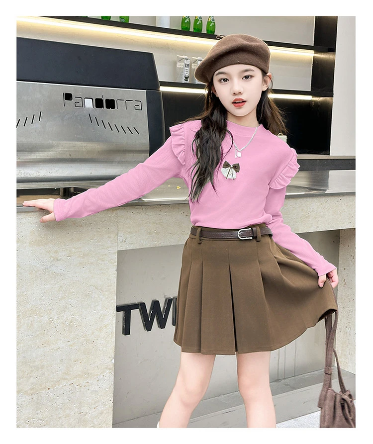 女童上衣2025新款秋季儿童长袖打底衫百搭超好看大童衣服秋装内搭