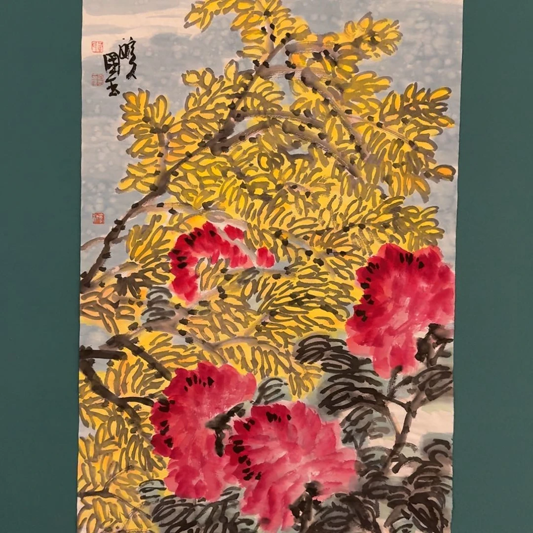 国画单老师画作画作