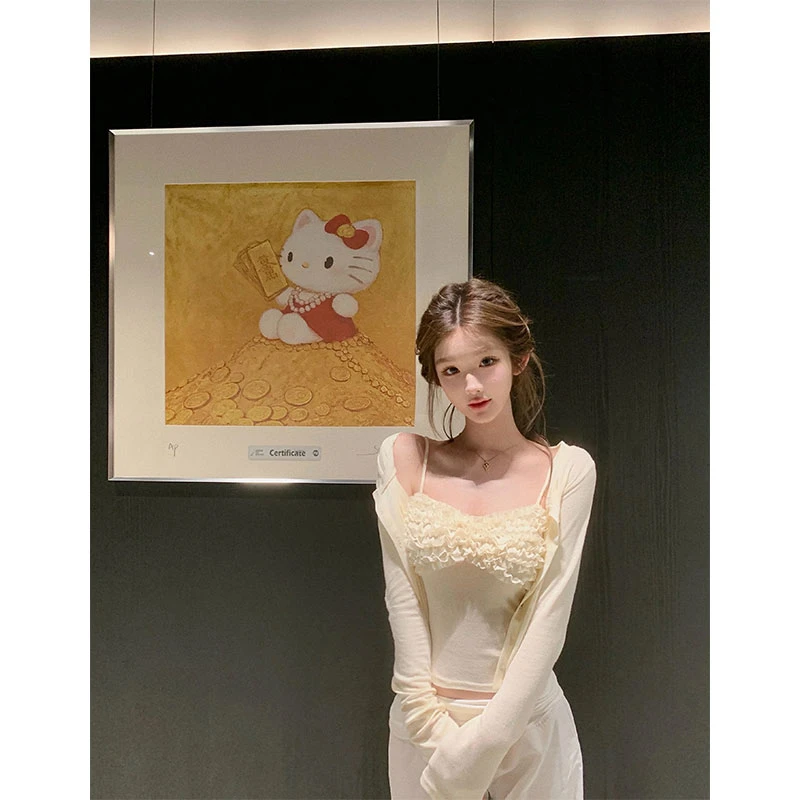 2025夏季新款ins少女感薄款防晒开衫上衣内搭设计感吊带垂感长裤