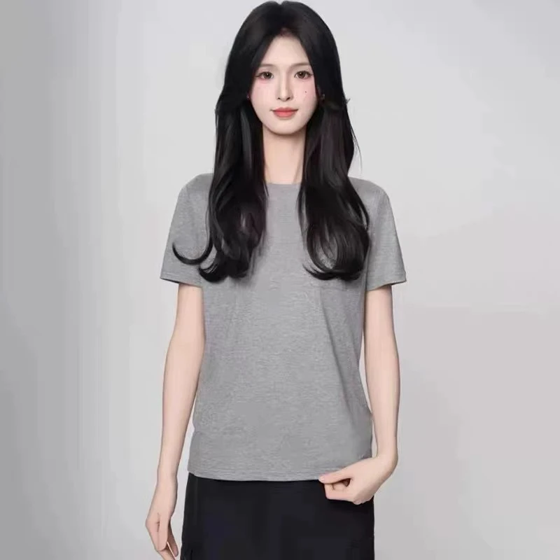 AMASS/阿玛施530061春夏新款时尚舒适清凉感休闲百搭圆领短袖T恤