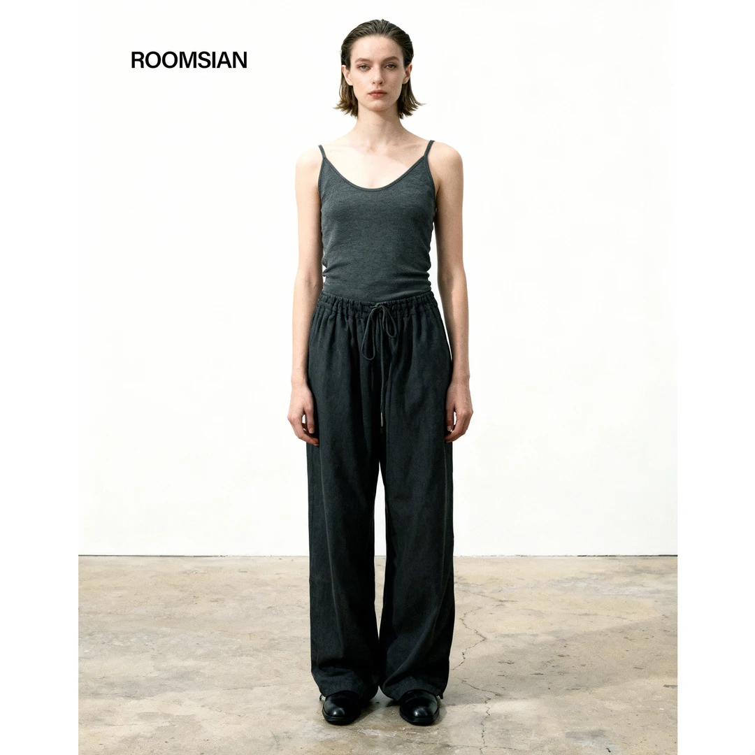 ROOMISAN 【多元吊带.遮副乳深U灰色针织吊带】26016