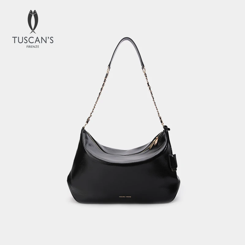 【利群】TUSCAN'S时代双鱼轻巧油蜡皮链带单肩斜挎包FW24