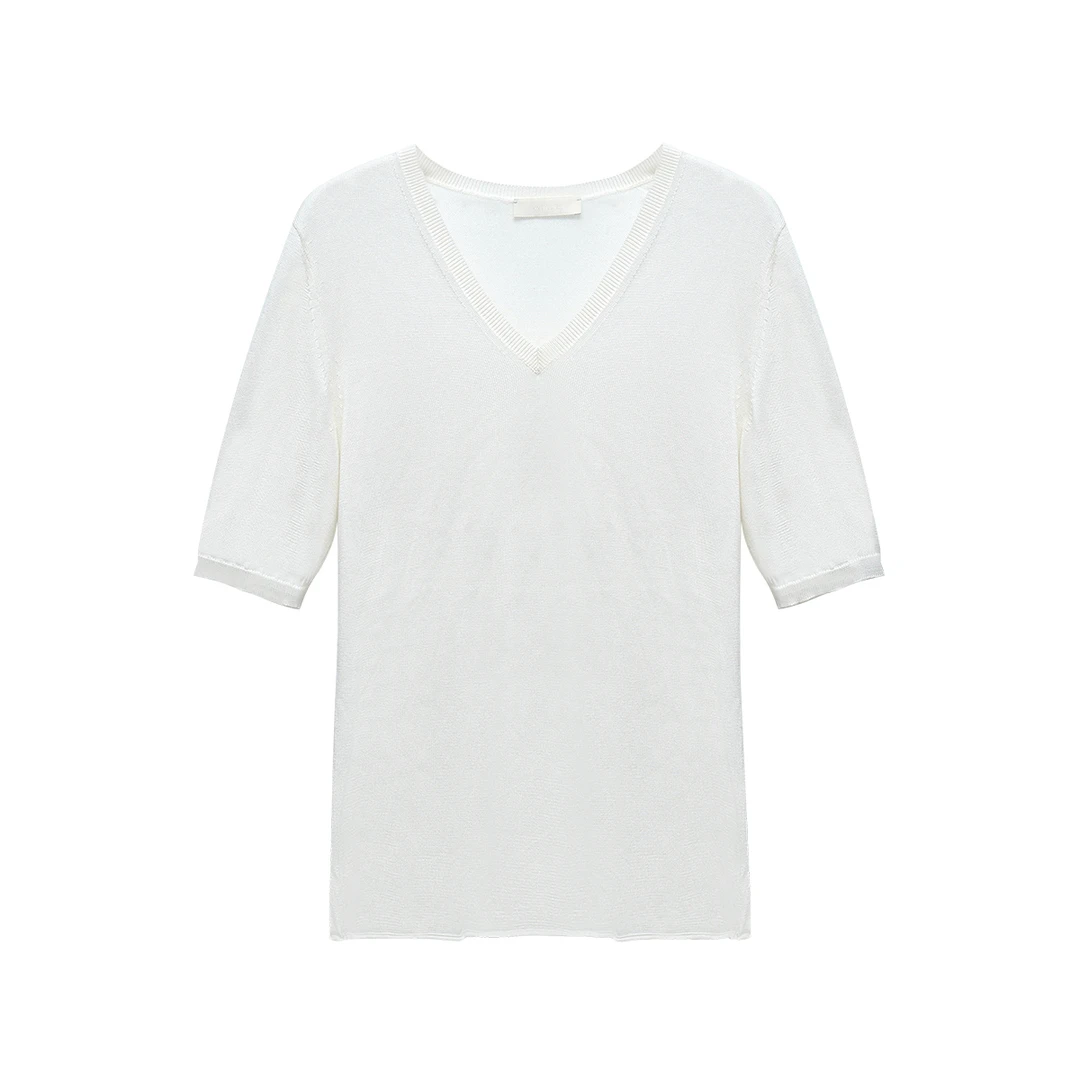 夏季纯色圆领黑色V领T恤速干常规款黑色春夏白色aOP-47