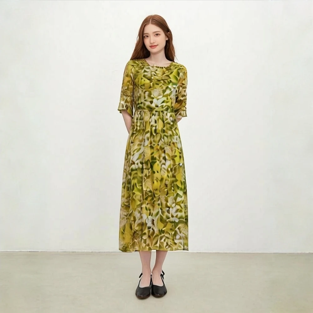 9898-21【香草绿】新款女士连衣裙