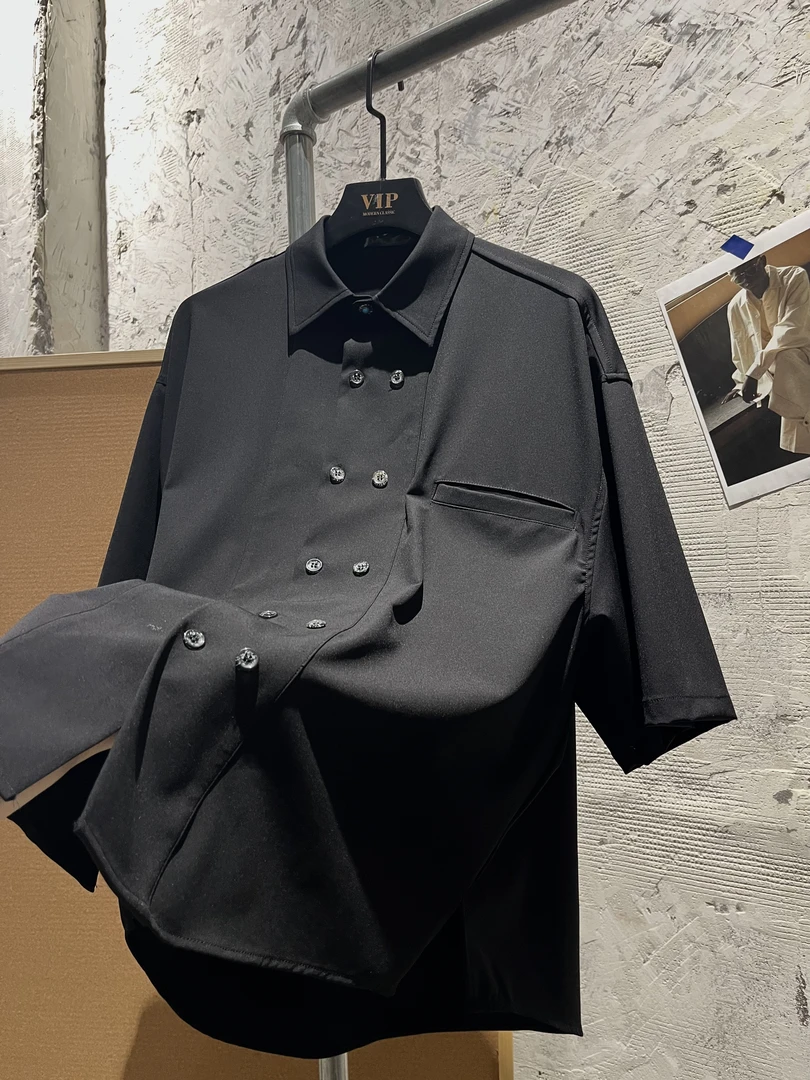 VIP studio 【25／夏】 自制设计款极简定制双排扣冰凉空调廓型衬衫