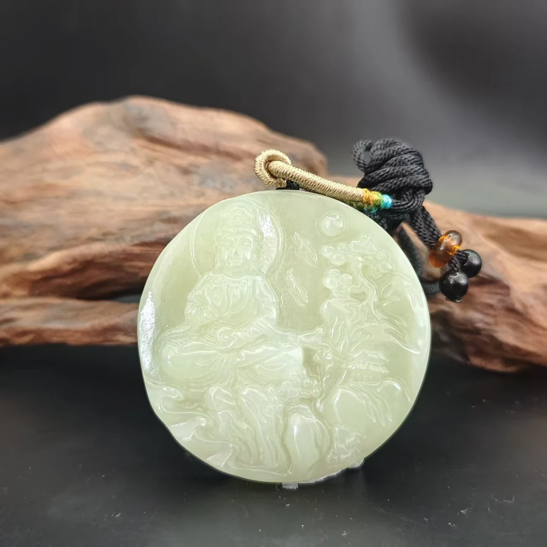 Z和田玉山水观音吊坠0341