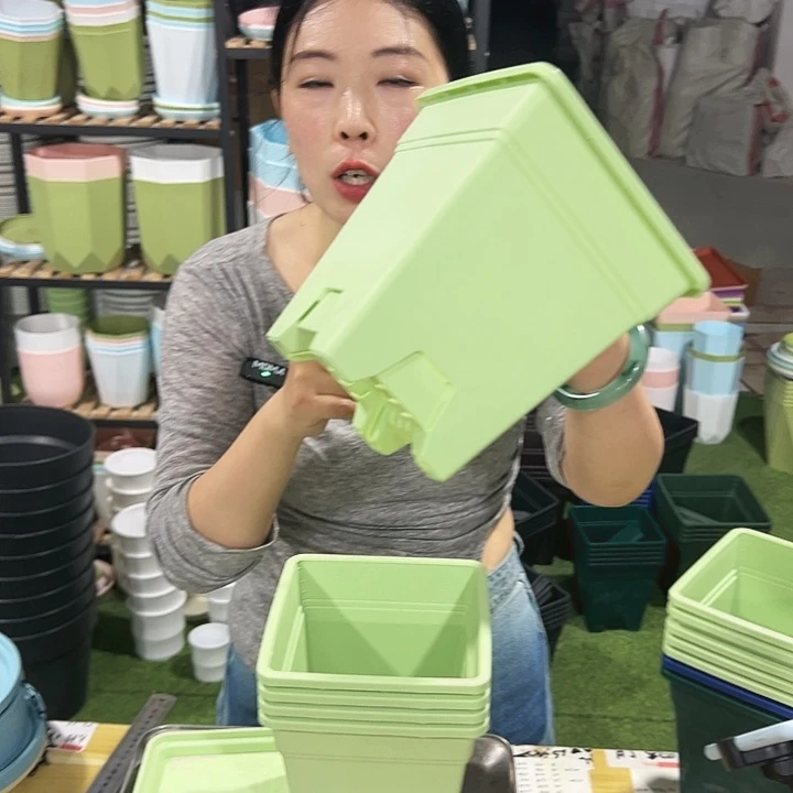 正品方盆口16高18果绿5只带托