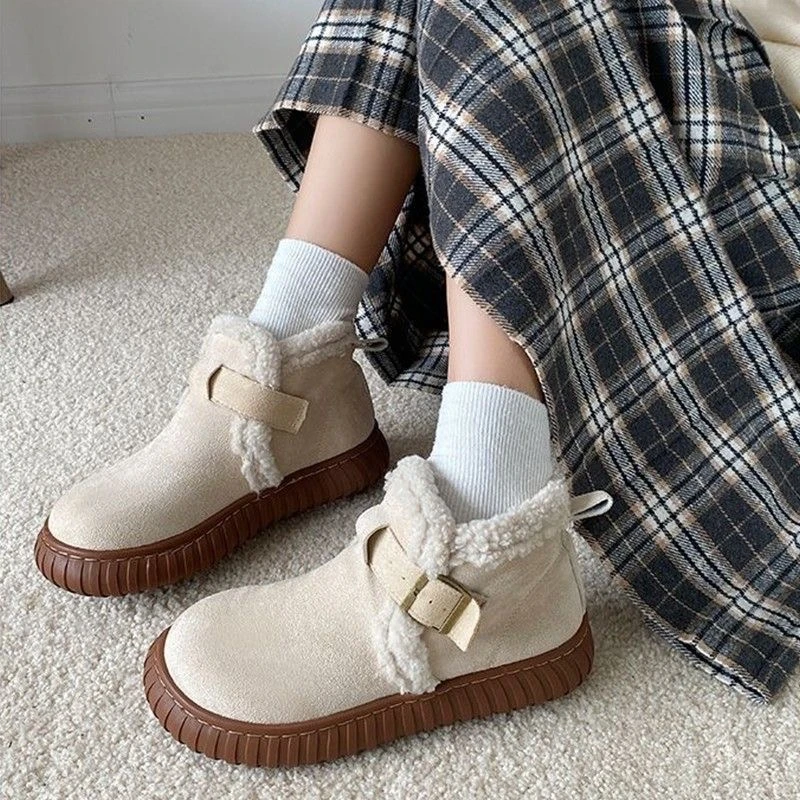 断码棉鞋女冬季加绒加厚百搭雪地棉鞋子J-8