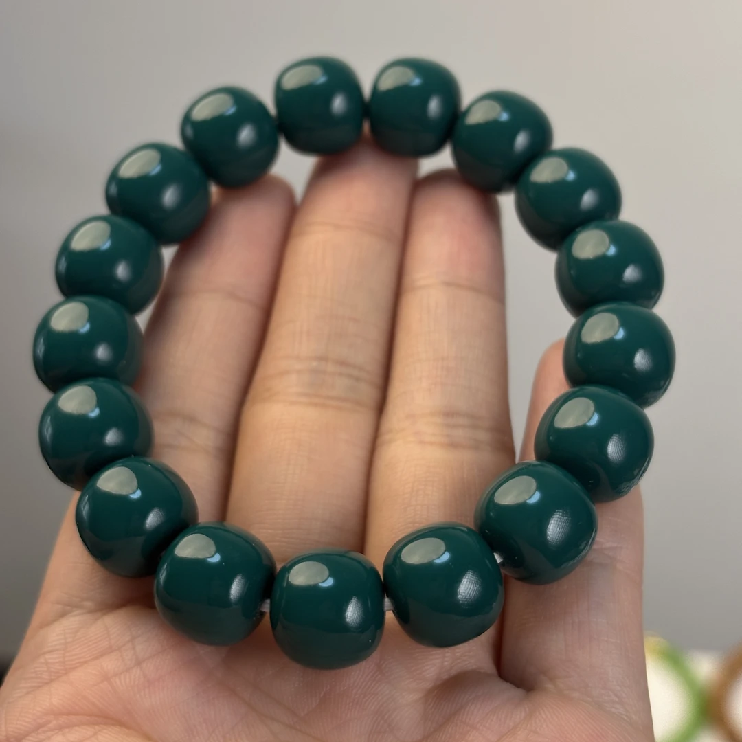 【全网比价叁生石】克w油绿13mm手串