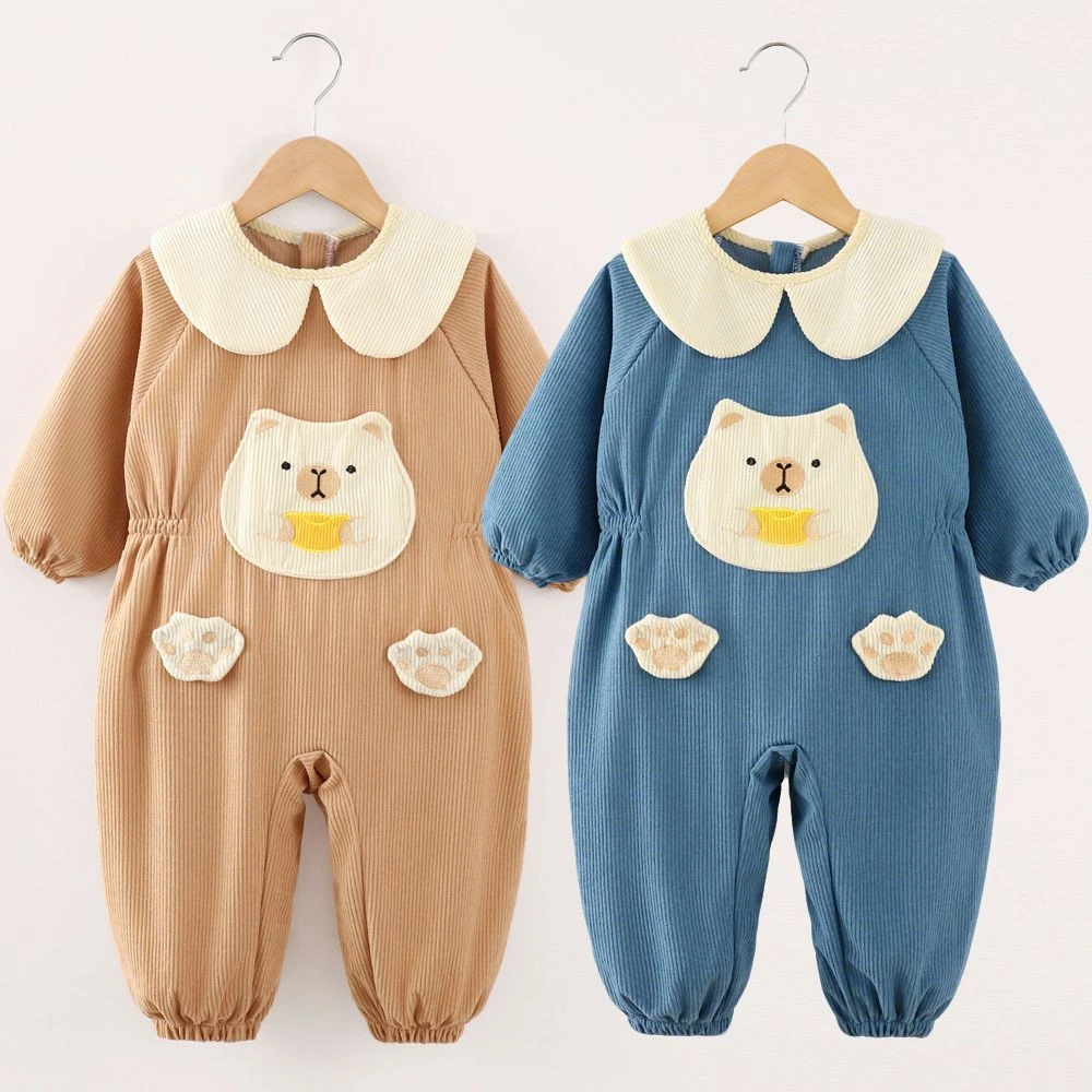 掌柜【推荐】宝宝连体罩衣儿童防脏外穿衣玩耍穿爬行服耐磨秋冬款哈