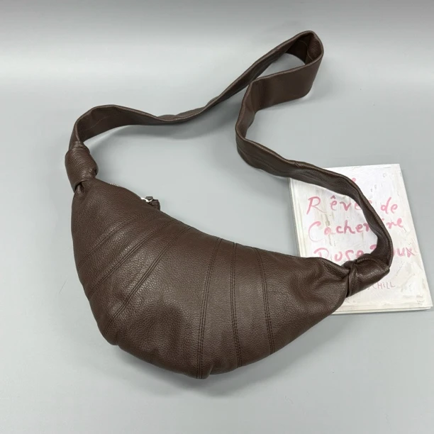 95新 Lemaire/勒梅尔 深棕月牙牛角小号单肩包